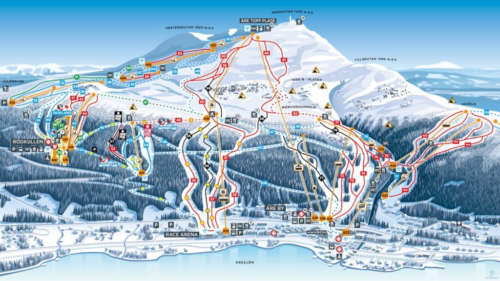 kaart skigebied skistar are